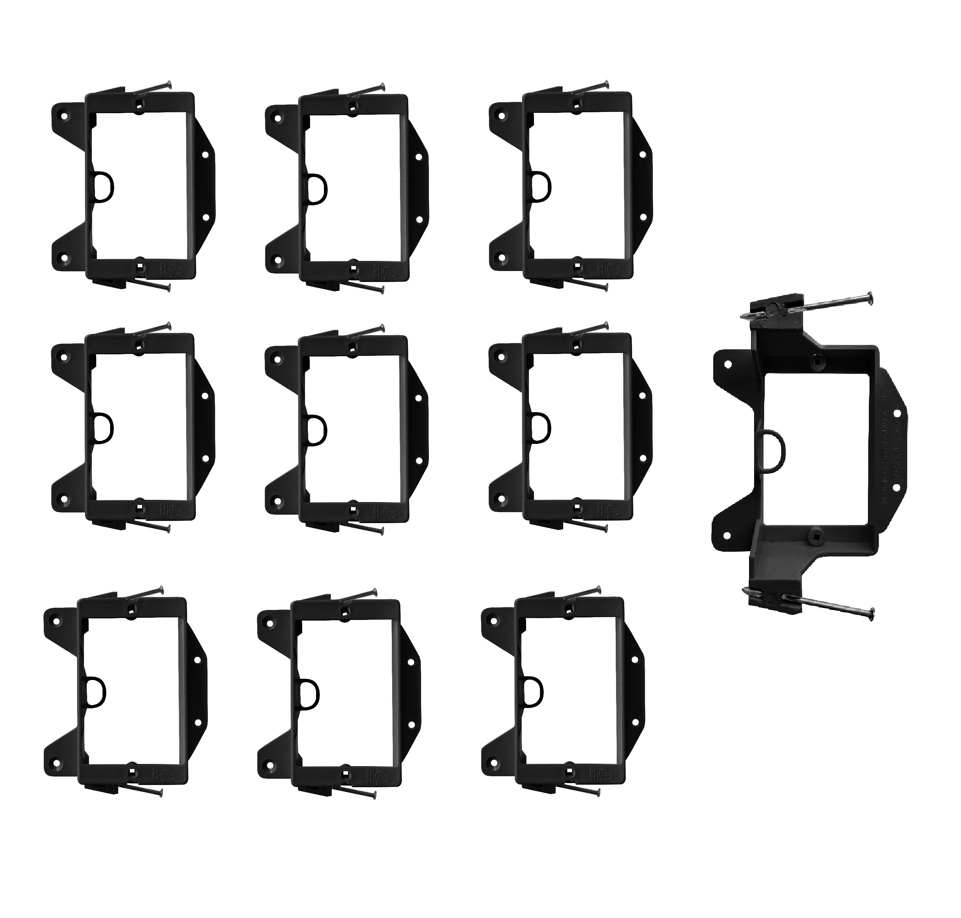 BestMounts - Support de montage à basse tension LVN1 1 poste polyvalent pour nouvelle construction – (Lot de 100, Noir)