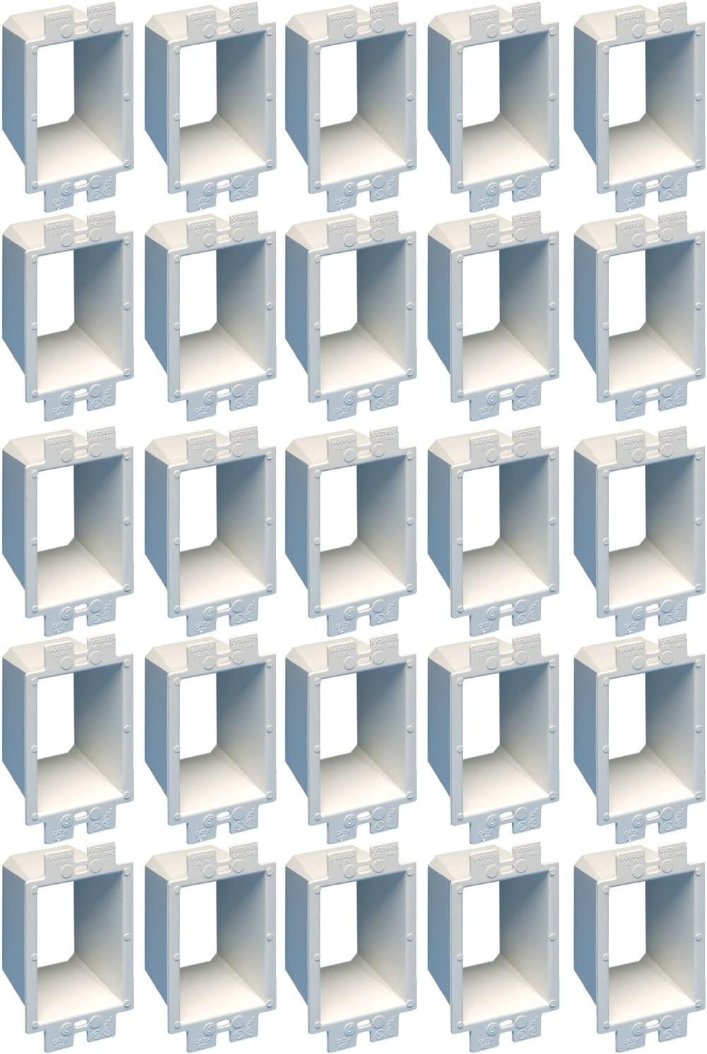 Electrical Power Outlet Box Extender - Receptacle Outlet Box Extender, Electrical Outlet Extender for Electrical Box and Electrical Outlet Switches, ETL Listed -  Single Gang  25-Pack