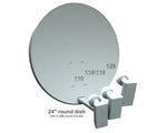 24 in (60 cm) Round Satellite Dish with 3 x Dual DSS Circular LNBs and Bracket for 110, 118/119 and 129 W