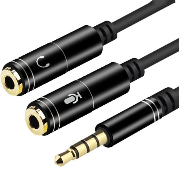 Câble répartiteur en Y 3,5 mm mâle TRRS vers double 3,5 mm femelle