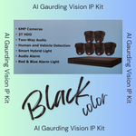 AI Guarding Vision 6MP Security System: 4/8/16 Channel NVR Kits with Active Deterrence Turret Cameras, Red/Blue Flashing Lights, Two-Way Audio, and 2TB/4TB HDD – Available in Black or White