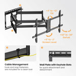 Support mural TV pleine mobilité à bras extra long LPA84-486XL pour la plupart des téléviseurs de 43" à 90"