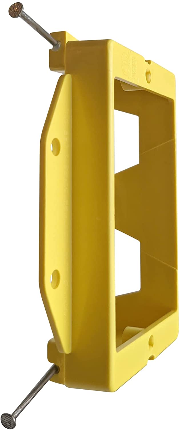 BestMounts - Low Voltage Nail-ON Mounting Bracket 1 Gang Multipurpose New Construction LVN1  – (10 Pack, Yellow)