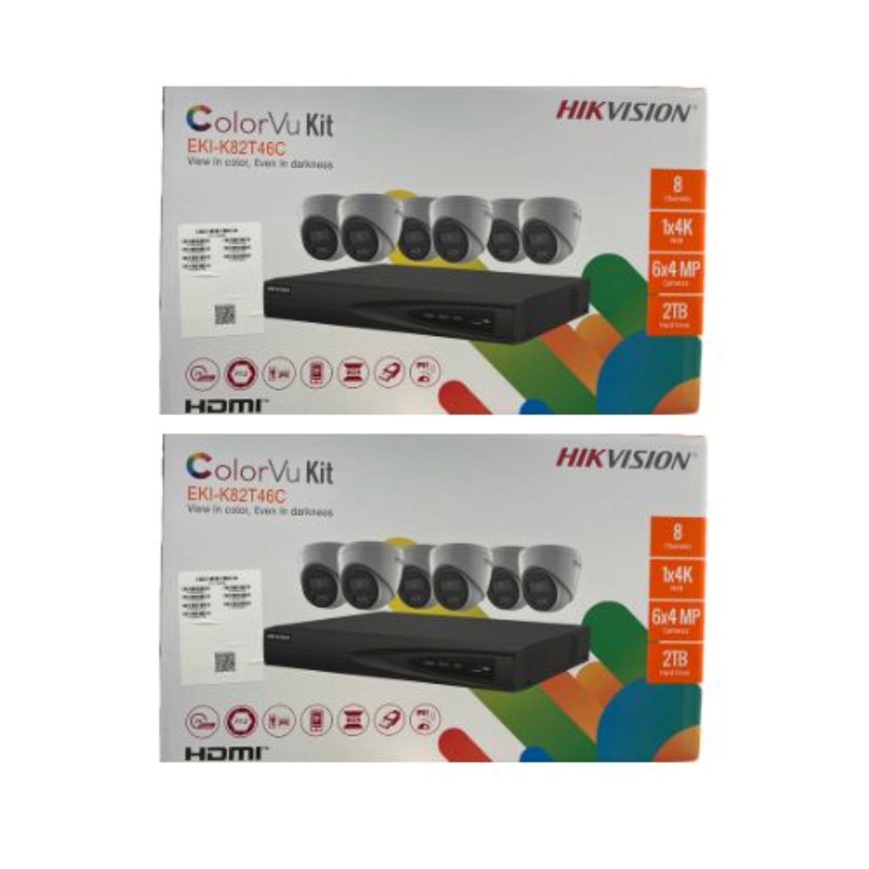 Hikvision ColorVu 4MP IP Security Camera System Kit – 4, 8 & 16 Channel 4K NVR with 2TB/4TB HDD – Outdoor Night Color Turret Cameras 2.8mm Lens – White & Black Variants