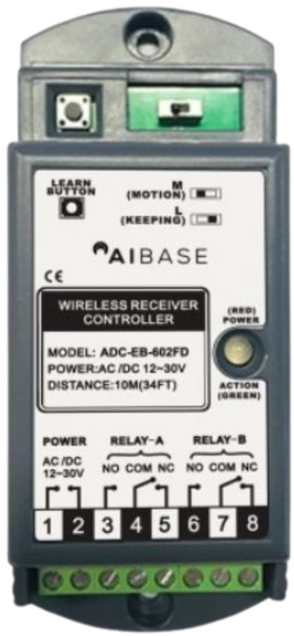 Récepteur sans fil à double relais avec 2 sorties | ADC-EB-602FD