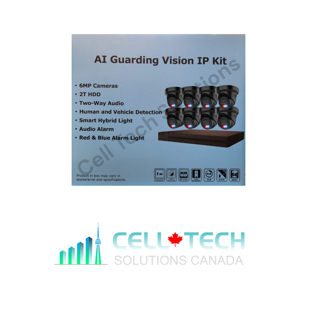 Hikvision AI Guarding Vision 8-Channel IP Security Kit – 8× 6MP Smart Hybrid Turret Cameras, 2TB HDD, Two-Way Audio, Siren & Flashing Lights (IP-KIT8862-BR)