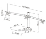 BestMounts Triple Monitor Mount Stand Free Standing Mount Option Supports up to 13-27 inches (BDM-3045)