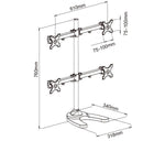 BestMounts 4-Monitor free standing with Adjustable Height -Monitor Arm Mount fits up to 4 Screens (BDM-404)