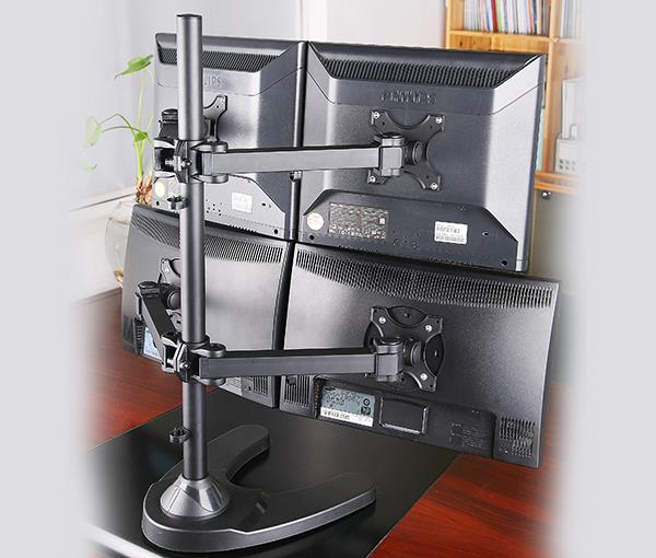 BestMounts 4-Monitor free standing with Adjustable Height -Monitor Arm Mount fits up to 4 Screens (BDM-404)