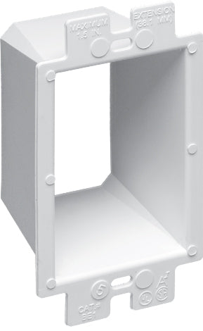 Rallonge de boîte de prise électrique Arlington BE1-5, 1 module, blanc, paquet de 5
