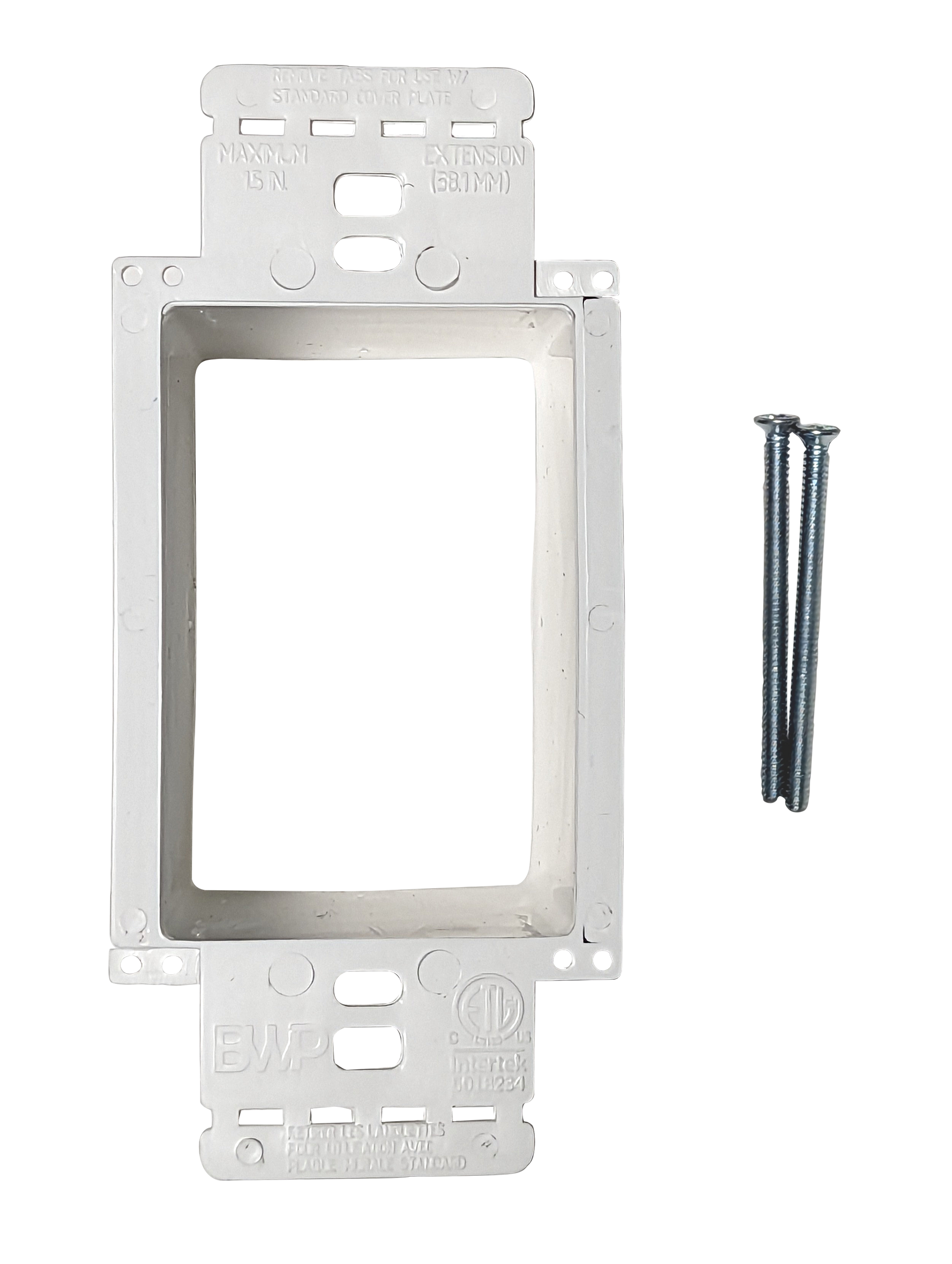 Rallonge de boîte de prise électrique - Rallonge de boîte de prise, rallonge de prise électrique pour boîtier électrique et interrupteurs de prise électrique, homologuée ETL - Blanc (paquet de 360) avec vis à tête plate 6-32