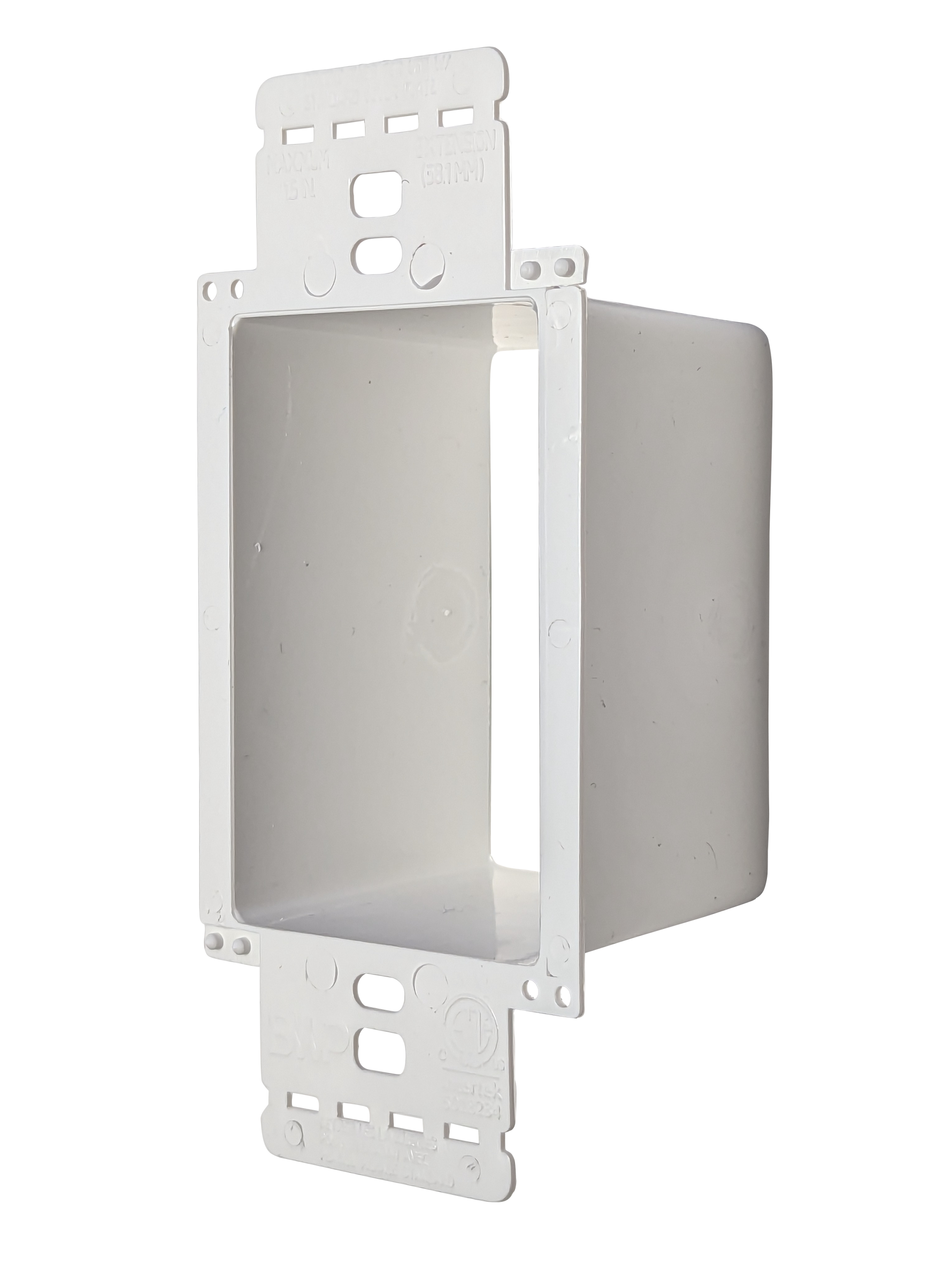 Rallonge de boîte électrique non métallique multi-gang BestMounts – Blanche, (Paquet de 2) avec vis à tête plate 6-32