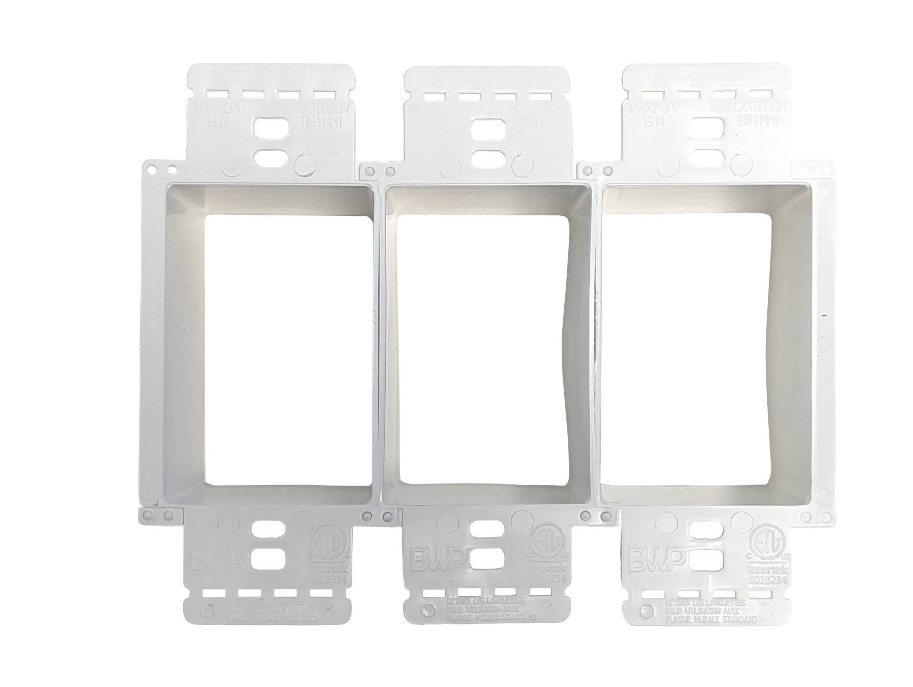 Rallonge de boîte de prise électrique simple - Rallonge de boîte de prise de courant, rallonge de prise électrique pour boîte électrique et interrupteurs de prise électrique, homologuée ETL - Pack de 5 (simple)