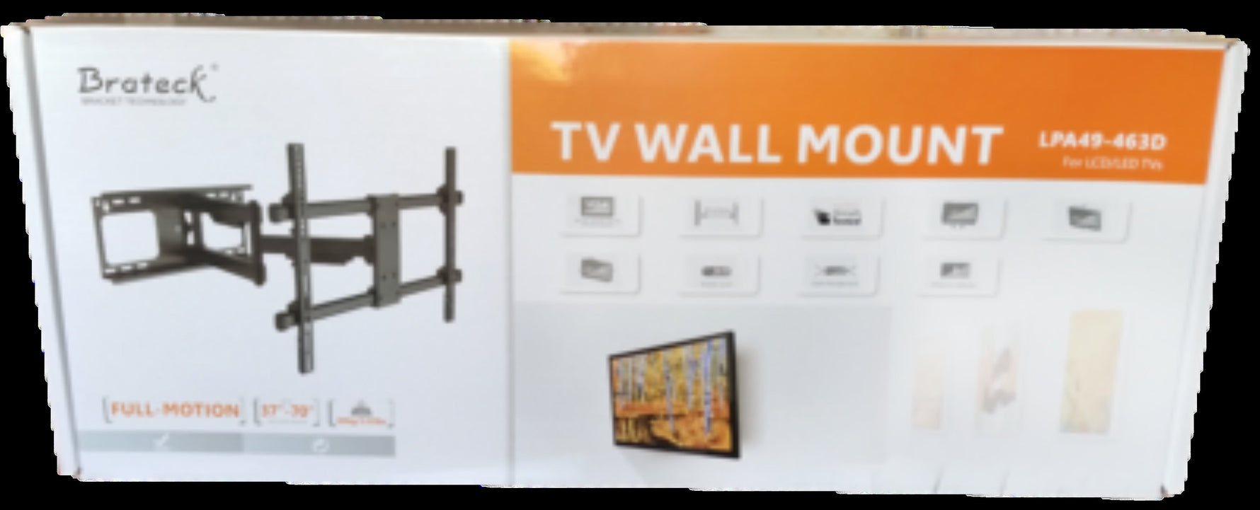 Support mural TV articulé robuste LPA49-463D Pour la plupart des téléviseurs LED, LCD, incurvés et plats de 37" à 70"