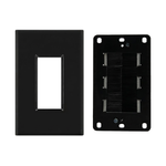 BestMounts Combo: Brush Decorator 1-Gang Cable Pass-Through Low Voltage Snap-On Wall Plate with Drywall Retrofit Mounting Bracket | BLVBRS1