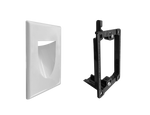 BestMounts Combo: Recessed (Inward) 1-Gang Cable Pass-Through Low Voltage Snap-On Wall Plate with Drywall Retrofit Mounting Bracket | BLVINS1