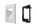 BestMounts Combo: Recessed (Inward) 1-Gang Cable Pass-Through Low Voltage Snap-On Wall Plate with Drywall Retrofit Mounting Bracket | BLVINS1