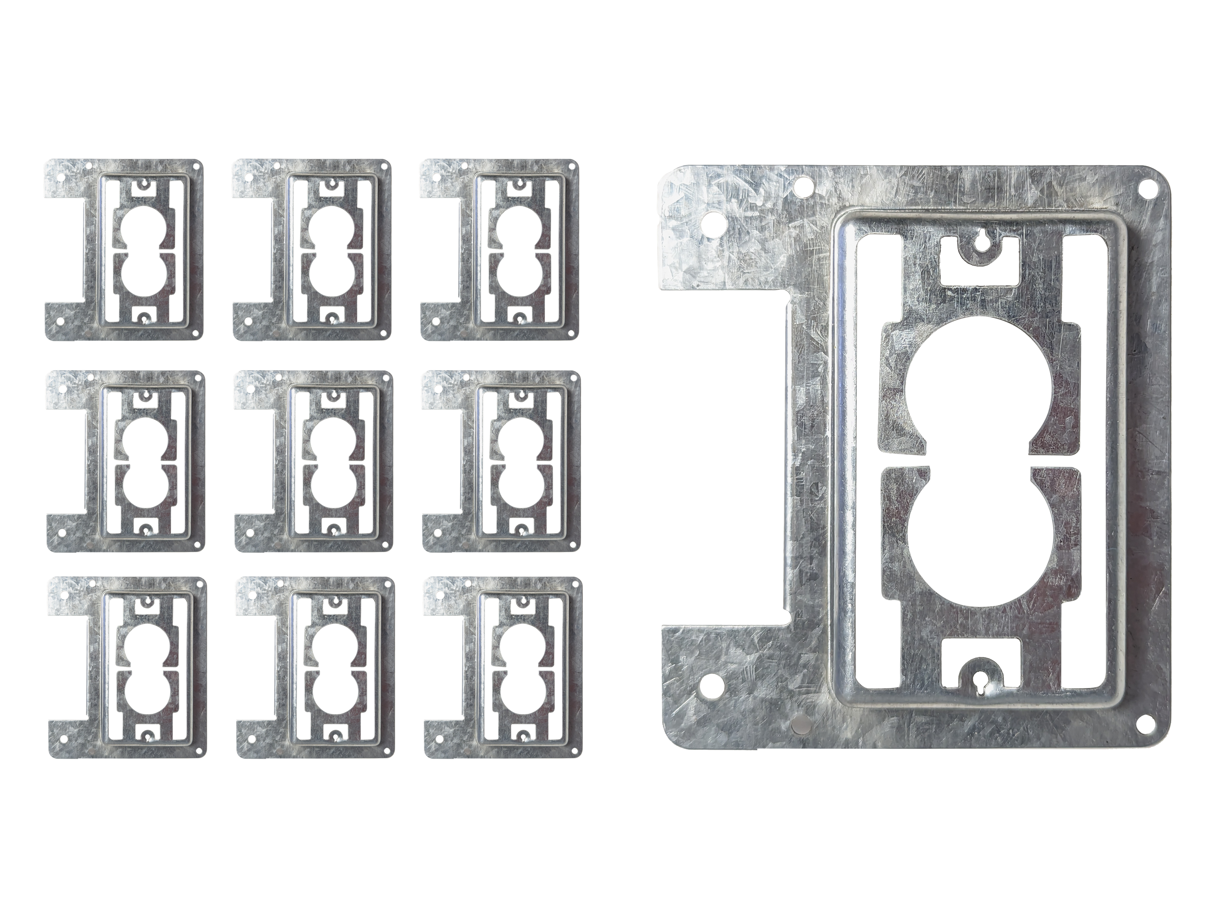 BestMounts - 10 Pack Boîtiers de Montage Basse Tension 1 Gang Multiusage Acier Pré-Galvanisé Nouvelle Construction - Support Mural pour Câbles Réseau, HDMI, Câbles d'Enceinte