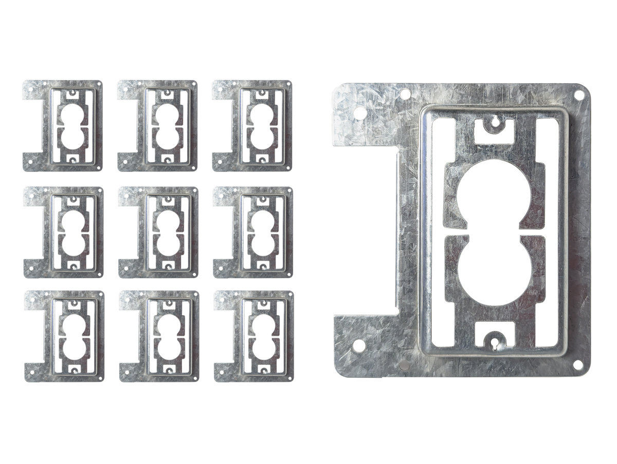 BestMounts - 10 Pack Low Voltage Mounting Brackets 1 Gang Multipurpose Pre Galvanized Steel New Construction - Drywall Outlet Cable Wall Plate Bracket for Network Cables, HDMI, Speaker Wire