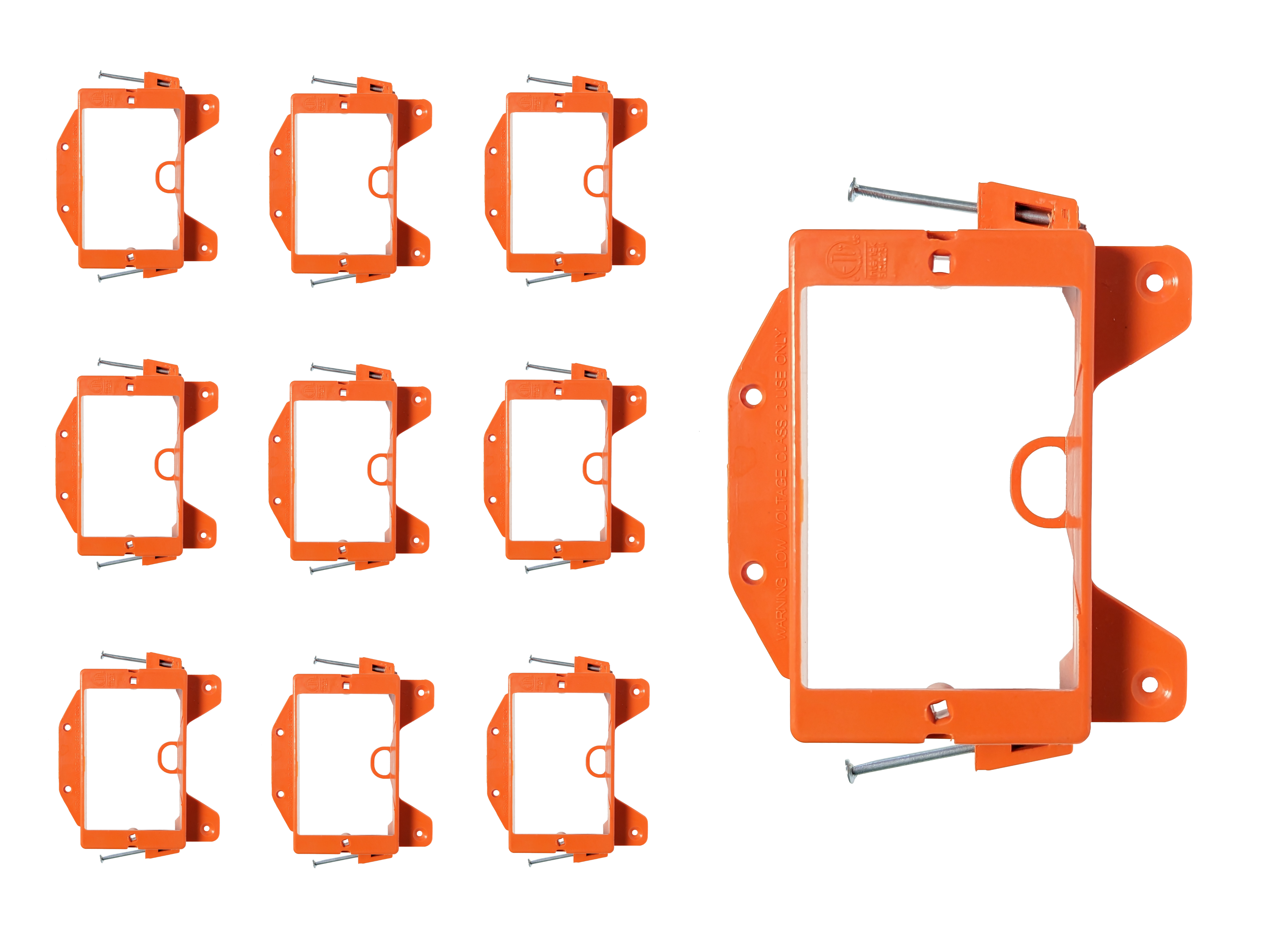 BestMounts - Support de montage à encastrer basse tension 1 gang LVN1 Construction neuve polyvalente – (Lot de 240, orange)