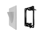 BestMounts Combo: Scoop (Outward) 1-Gang Cable Pass-Through Low Voltage Snap-On Wall Plate with Drywall Retrofit Mounting Bracket | BLVONS1
