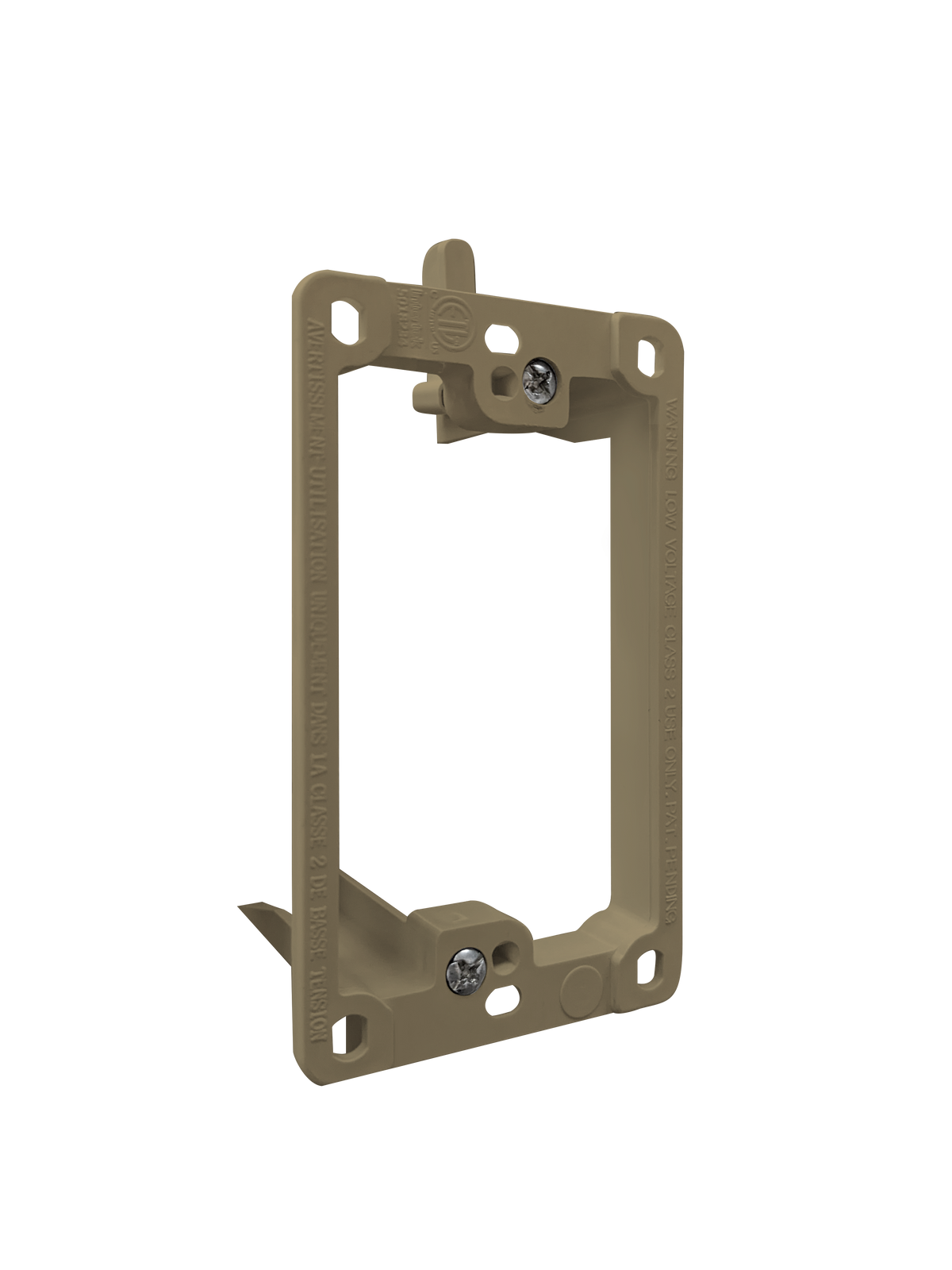 BestMounts Drywall Retrofit (Screw-On) 1-Gang Low Voltage Plastic Mounting Bracket | BLVP1