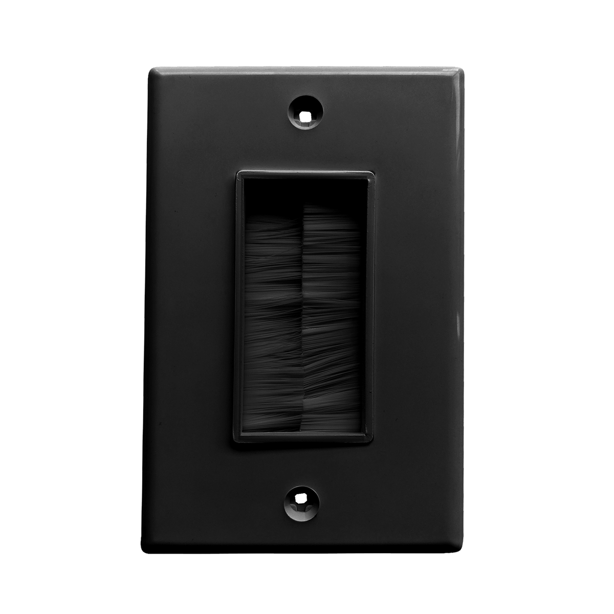 BestMounts Brush Decorator 1-Gang Cable Pass-Through Low Voltage Wall Plate | BWPBRUSH1