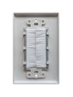 BestMounts Brush Decorator 1-Gang Cable Pass-Through Low Voltage Wall Plate | BWPBRUSH1