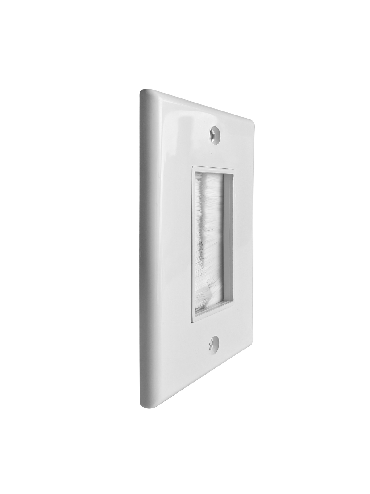 BestMounts Brush Decorator 1-Gang Cable Pass-Through Low Voltage Wall Plate | BWPBRUSH1