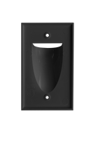 BestMounts Scoop (Outward) 1-Gang Cable Pass-Through Low Voltage Wall Plate | BWPON1