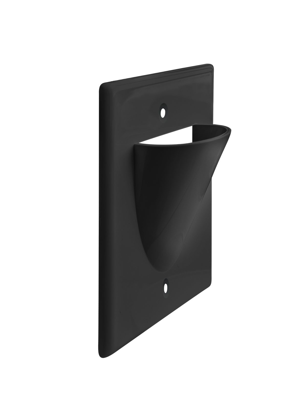 BestMounts Scoop (Outward) 1-Gang Cable Pass-Through Low Voltage Wall Plate | BWPON1
