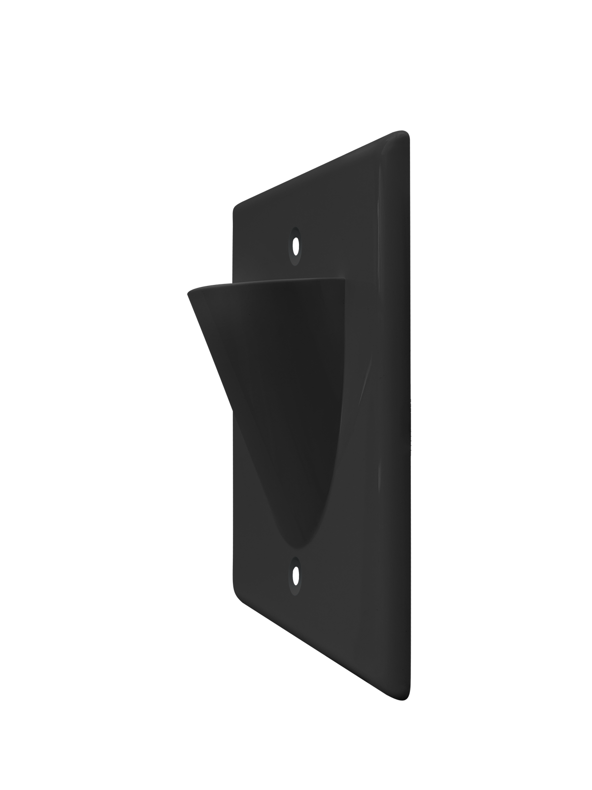 BestMounts Scoop (Outward) 1-Gang Cable Pass-Through Low Voltage Wall Plate | BWPON1