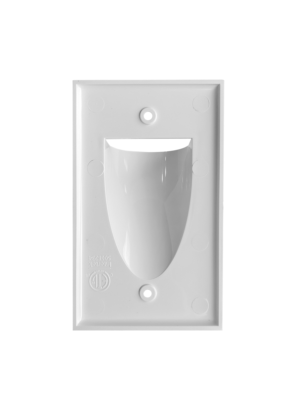 BestMounts Scoop (Outward) 1-Gang Cable Pass-Through Low Voltage Wall Plate | BWPON1