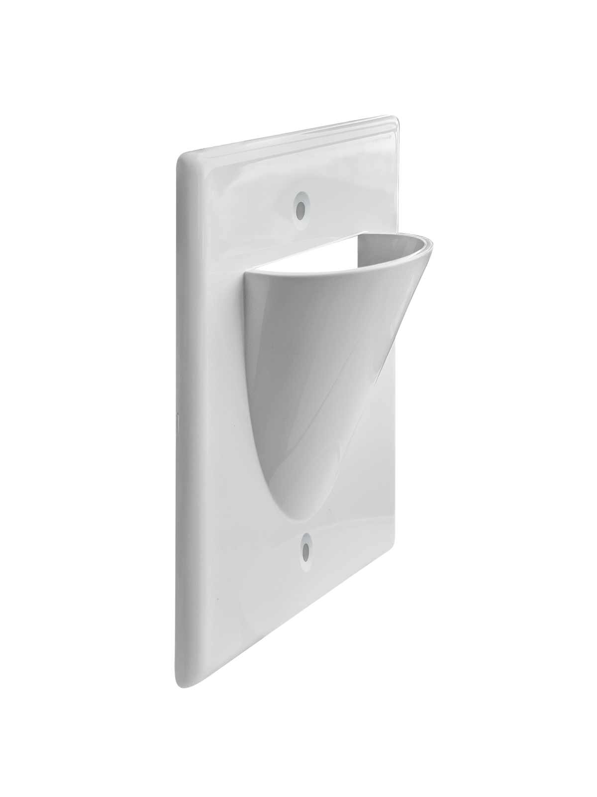 BestMounts Scoop (Outward) 1-Gang Cable Pass-Through Low Voltage Wall Plate | BWPON1