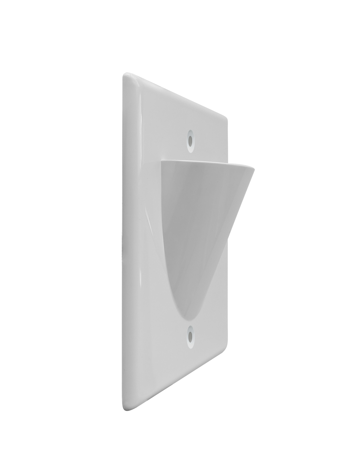 BestMounts Scoop (Outward) 1-Gang Cable Pass-Through Low Voltage Wall Plate | BWPON1