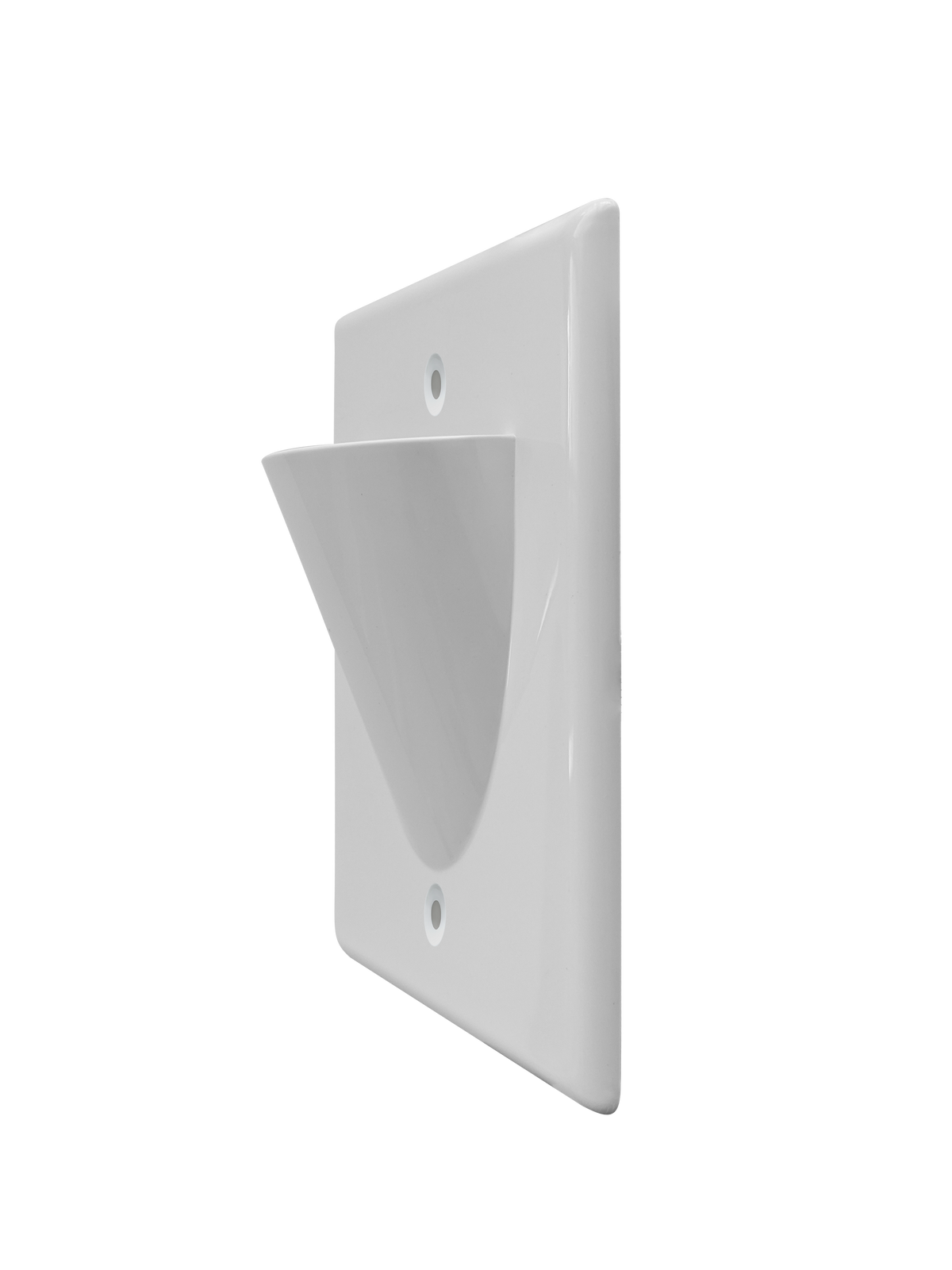 BestMounts Scoop (Outward) 1-Gang Cable Pass-Through Low Voltage Wall Plate | BWPON1