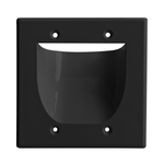 BestMounts Recessed (Inward) 2-Gang Cable Pass-Through Low Voltage Wall Plate | BWPW2