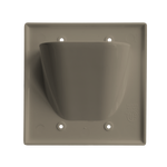 BestMounts Recessed (Inward) 2-Gang Cable Pass-Through Low Voltage Wall Plate | BWPW2