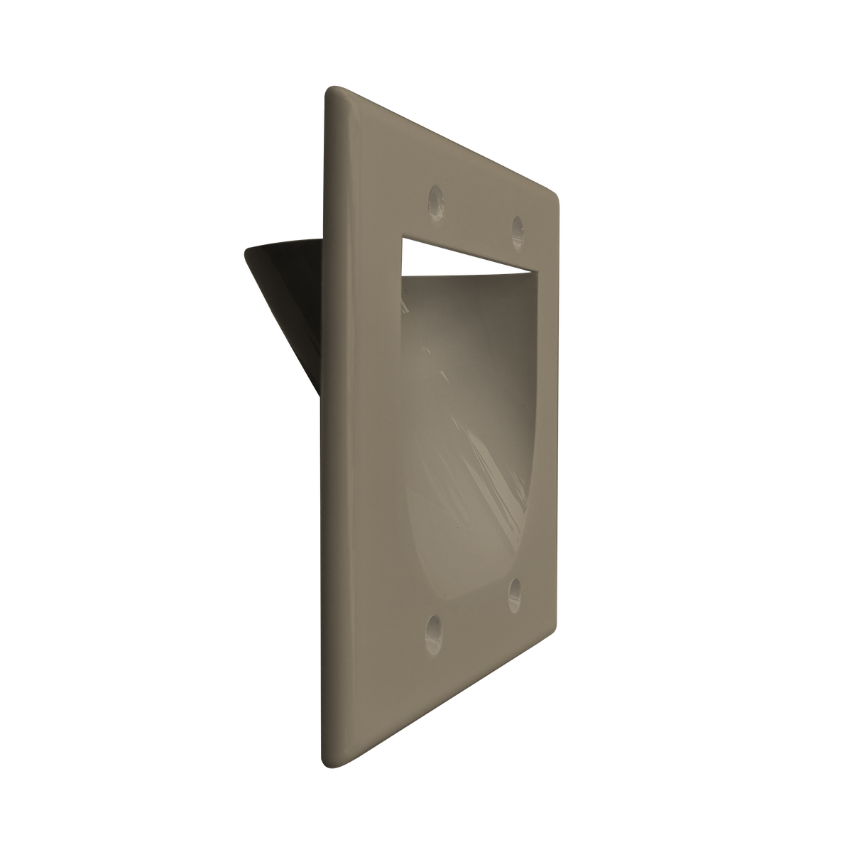 BestMounts Recessed (Inward) 2-Gang Cable Pass-Through Low Voltage Wall Plate | BWPW2