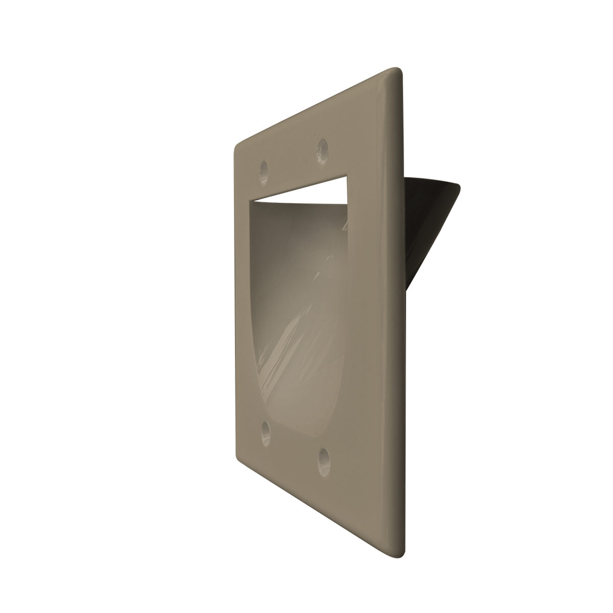 BestMounts Recessed (Inward) 2-Gang Cable Pass-Through Low Voltage Wall Plate | BWPW2