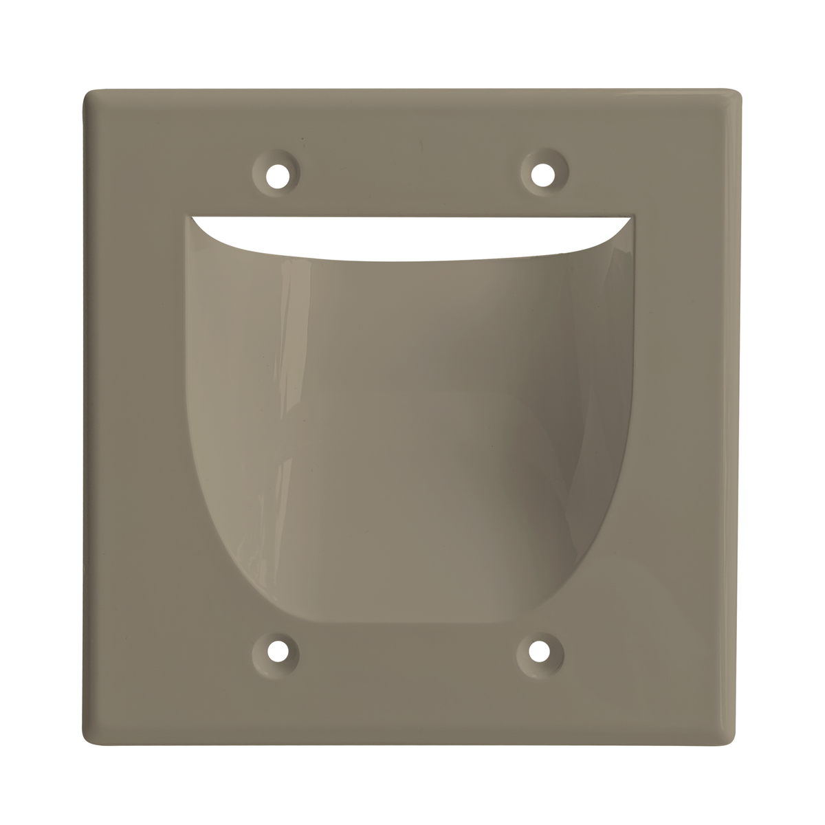 BestMounts Recessed (Inward) 2-Gang Cable Pass-Through Low Voltage Wall Plate | BWPW2