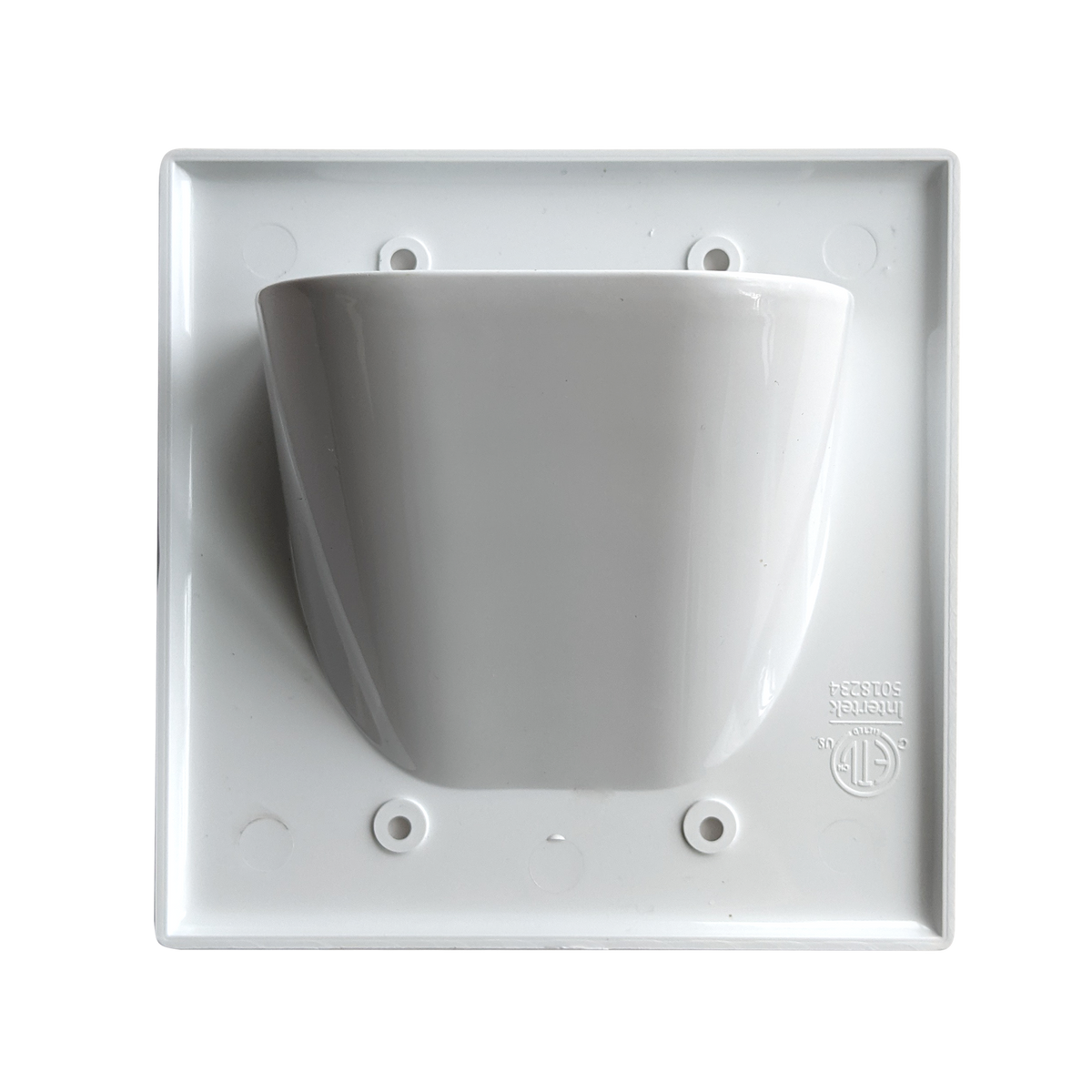 BestMounts Recessed (Inward) 2-Gang Cable Pass-Through Low Voltage Wall Plate | BWPW2