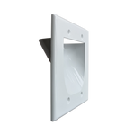 BestMounts Recessed (Inward) 2-Gang Cable Pass-Through Low Voltage Wall Plate | BWPW2