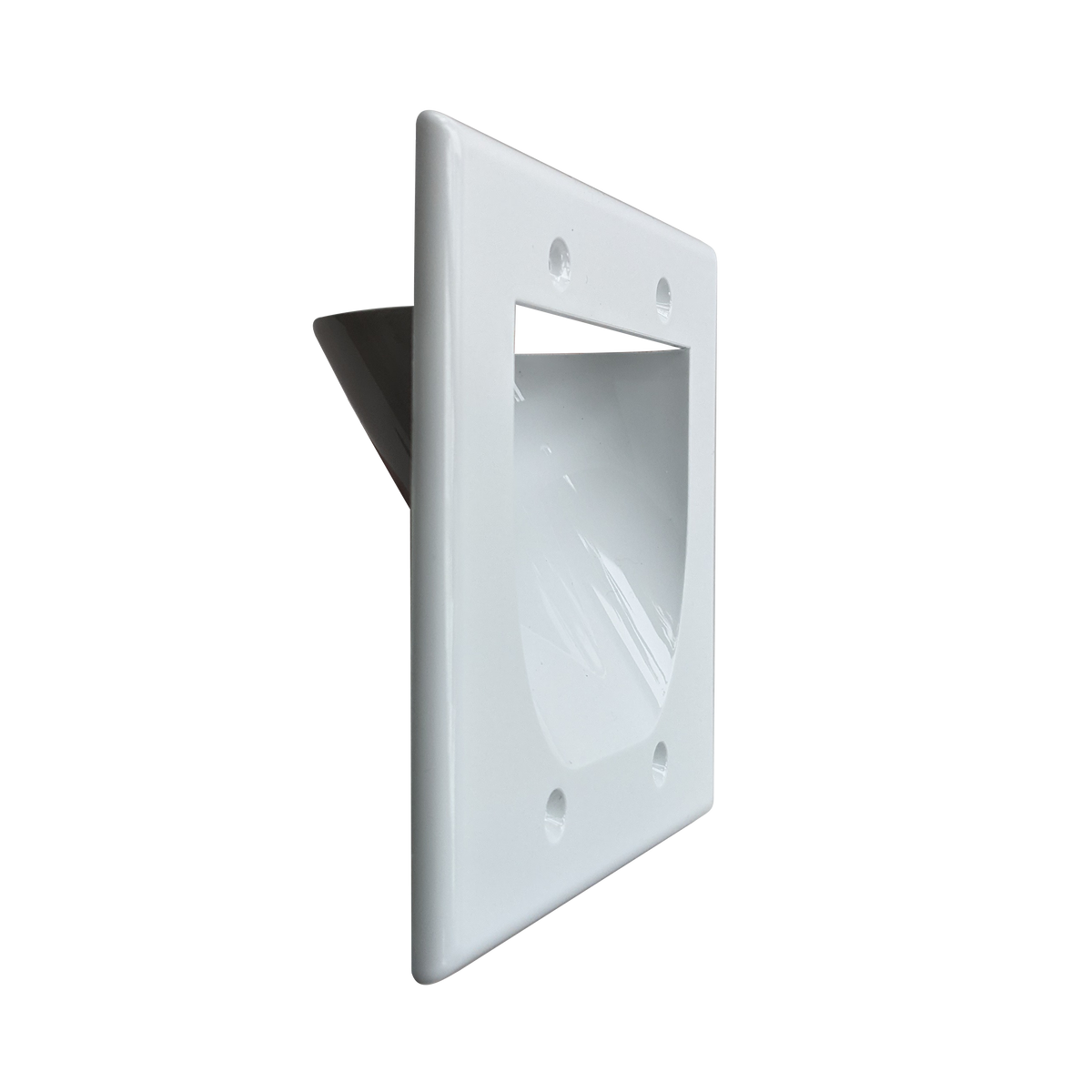 BestMounts Recessed (Inward) 2-Gang Cable Pass-Through Low Voltage Wall Plate | BWPW2