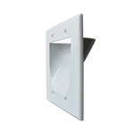 BestMounts Recessed (Inward) 2-Gang Cable Pass-Through Low Voltage Wall Plate | BWPW2