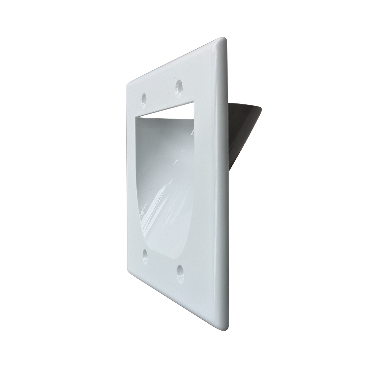 BestMounts Recessed (Inward) 2-Gang Cable Pass-Through Low Voltage Wall Plate | BWPW2
