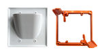 BestMounts Combo: Recessed (Inward) 2-Gang Cable Pass-Through Low Voltage Wall Plate with Drywall Retrofit Mounting Bracket | BWPW2+BLVP2
