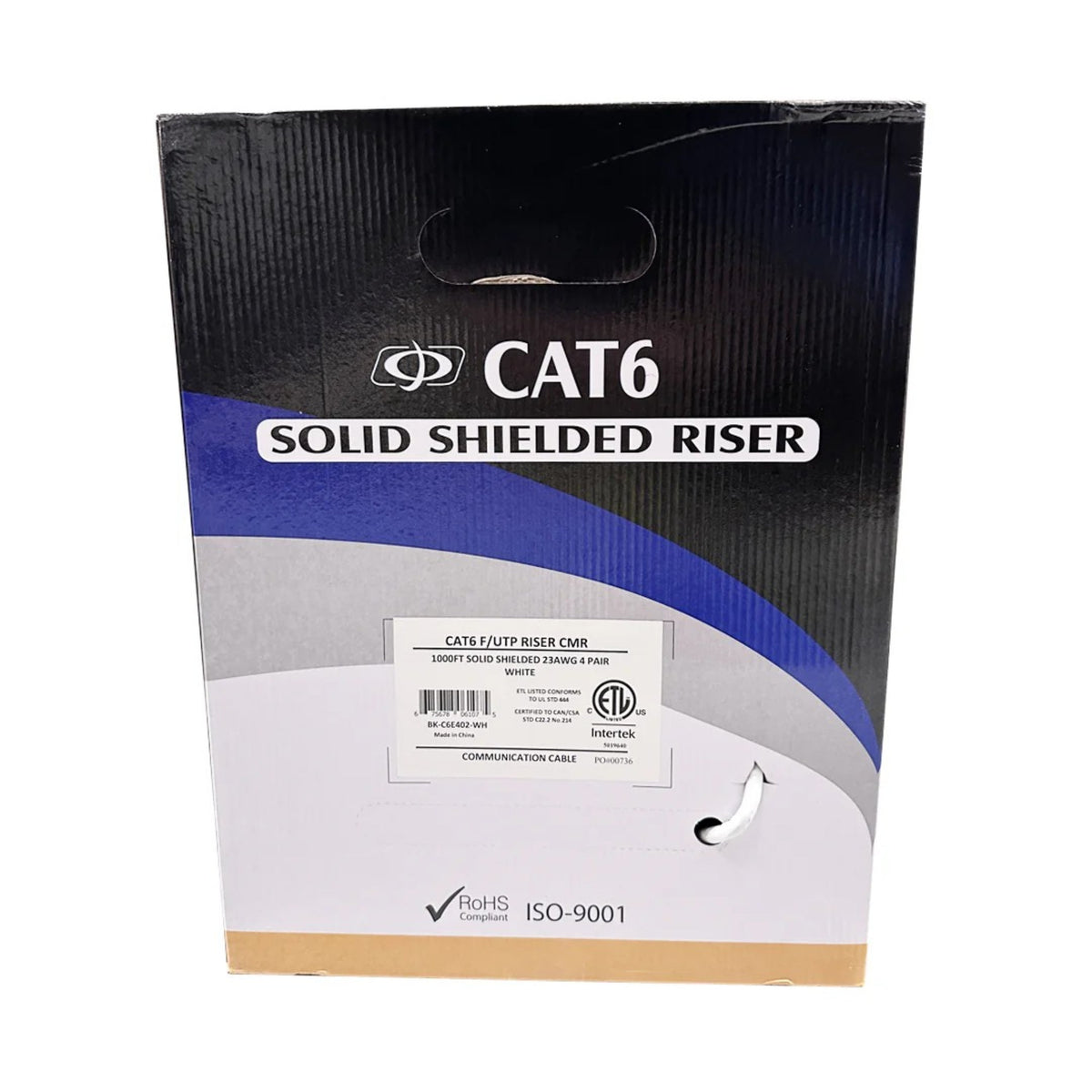 Câble CAT6 550MHz F/UTP Riser, Cuivre monobrin 23AWG – 305m
