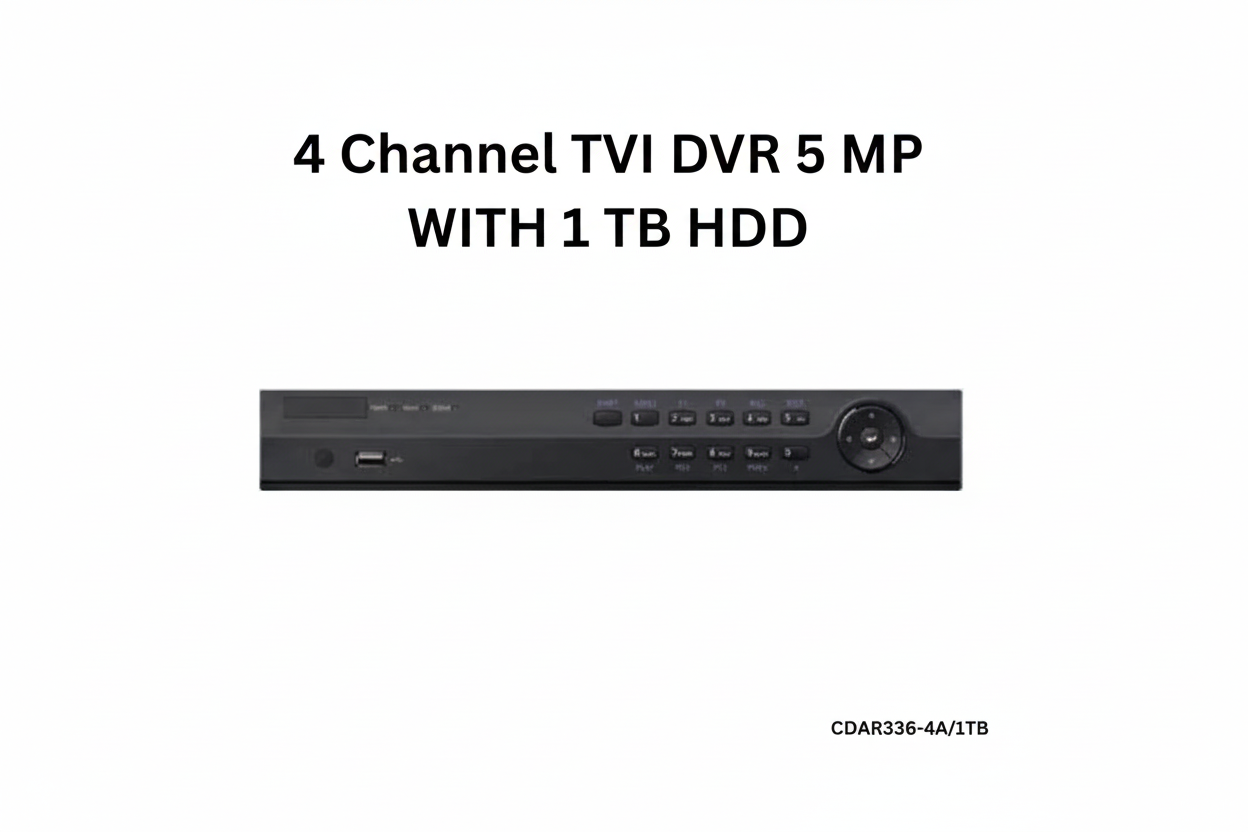 4 Channel TVI DVR 5 MP WITH 1 TB HDD  OEM HIKVISION