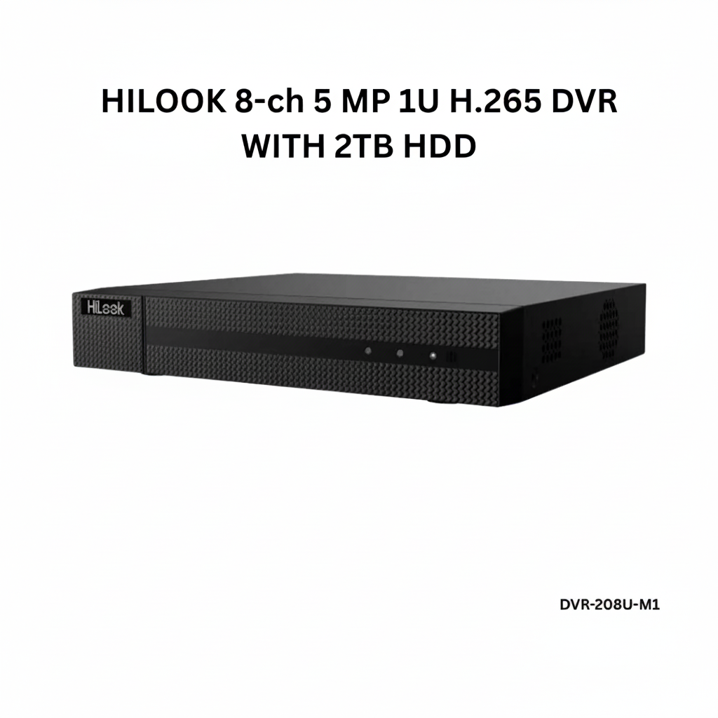 HILOOK 8-ch 5 MP 1U H.265 DVR WITH 2TB HDD COMPATIBLE WITH HIKVISION / HILOOK / OEM HIKVISION